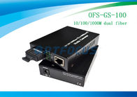 Flow Control Ethernet Fiber Optic Media Converter Gigabit Single Mode 100Km RJ 45