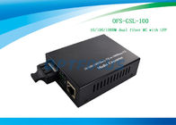 100 km LFP Single Mode Media Converter Gigabit 1310nm Full - duplex UTP cable