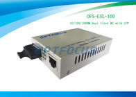 100 km LFP Single Mode Media Converter Gigabit 1310nm Full - duplex UTP cable