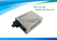 Ethernet 1310nm 10 / 100M Dual Fiber Media Converter 80Km SC External Power