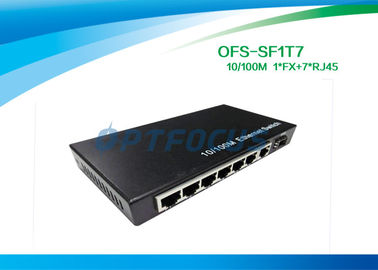 DF SM 8 Port Fiber Optic Switch , 1310nm 20KM SC Network 10/100mbps Switch