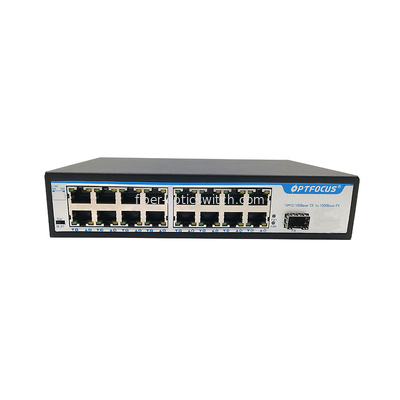 10/100M Single Fiber Optic Switch 1310nm 16 Ports FTTH 120W With Poe