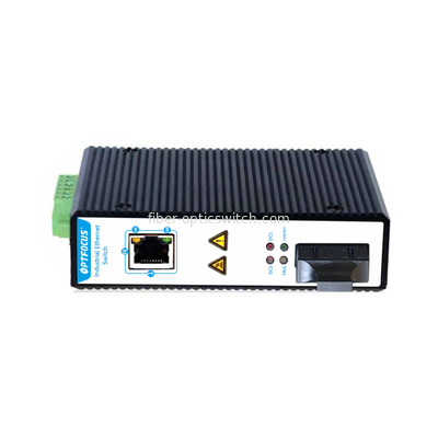 12-48V DC Input  Industrial Media Converter 10/100Mbps Single Mode Fiber 20km SC Fiber Port