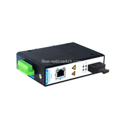 12-48V DC Input  Industrial Media Converter 10/100Mbps Single Mode Fiber 20km SC Fiber Port