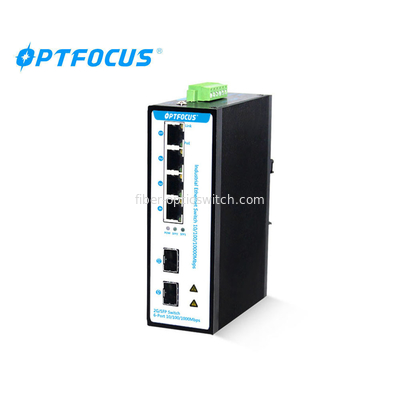 4 Ports Managed Network Switch Industrial Ethernet Switch 2 Gigabit SFP Ports POE Switch