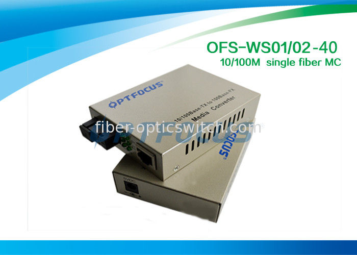1310nm 1550nm Single Fiber Media Converter Sm Sc 10 / 100Base - Tx 40Km