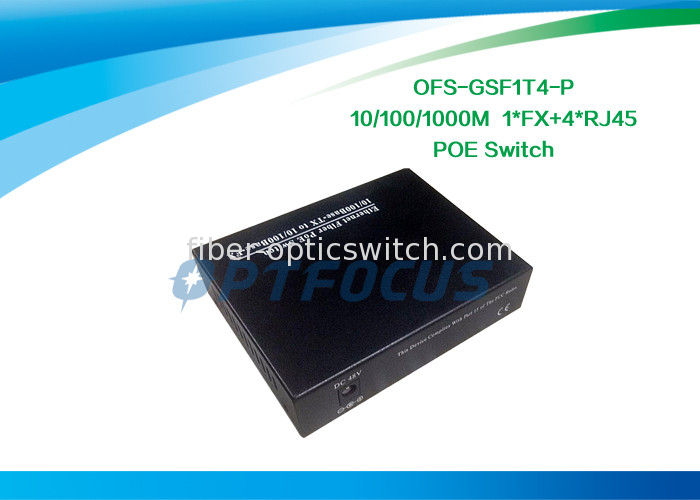 1310nm Single Mode Fiber 5 Port Gigabit Switch Poe 100M 1FX + 4UTP