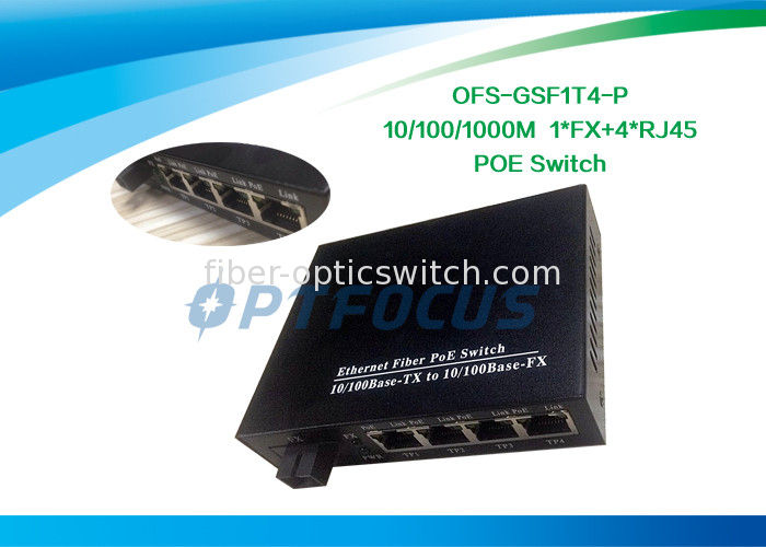 10/100Mbps Power Over Ethernet POE 5 Port Gigabit 1310nm 20KM 18dBm UTP cable