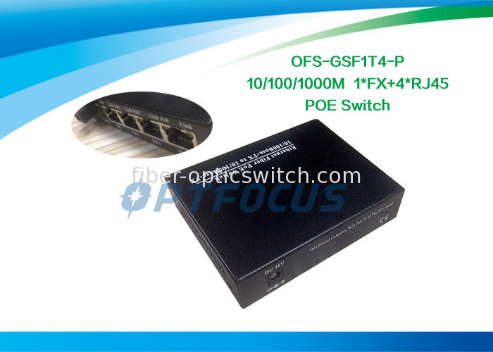 1MKb Fiber Optic Network Switch Poe 5 Port Dual Mode External Power