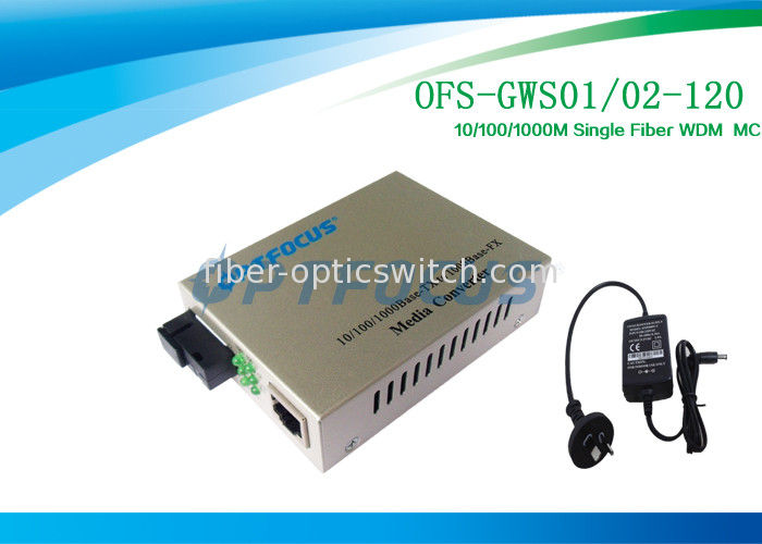 SC Gigabit 120Km Ethernet Media Converter Black Silver 256 K Data Buffer