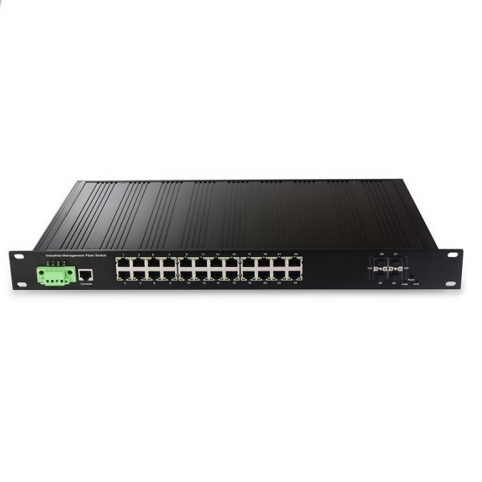 Industrial Grade Managed Poe Switch 24 Port Gigabit Ethernet Network Switch 10M/100M/1000M RJ45 Ports