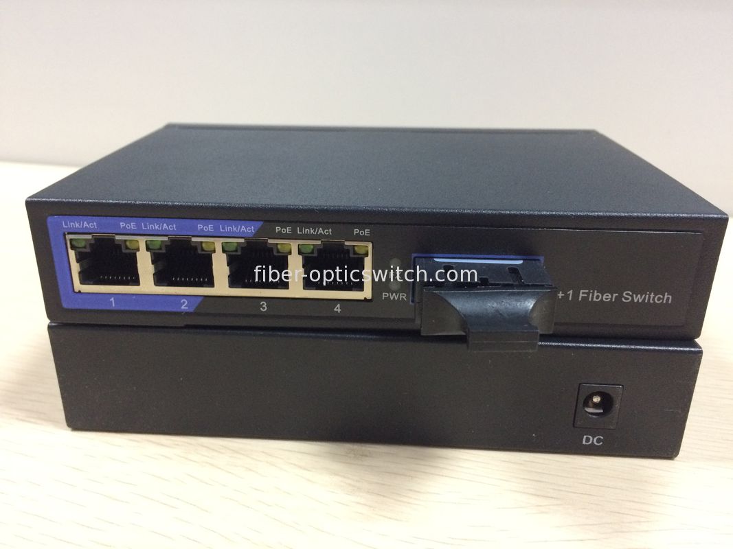 1 * 100M FX + 4 * 10 / 100M TX Poe Powered Network Switch , Fast Ethernet Switch