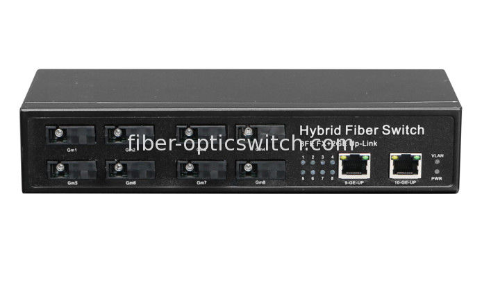 8X100M Fiber Optic Switch SC Connector 10/100/1000M Ethernet Ports RJ45
