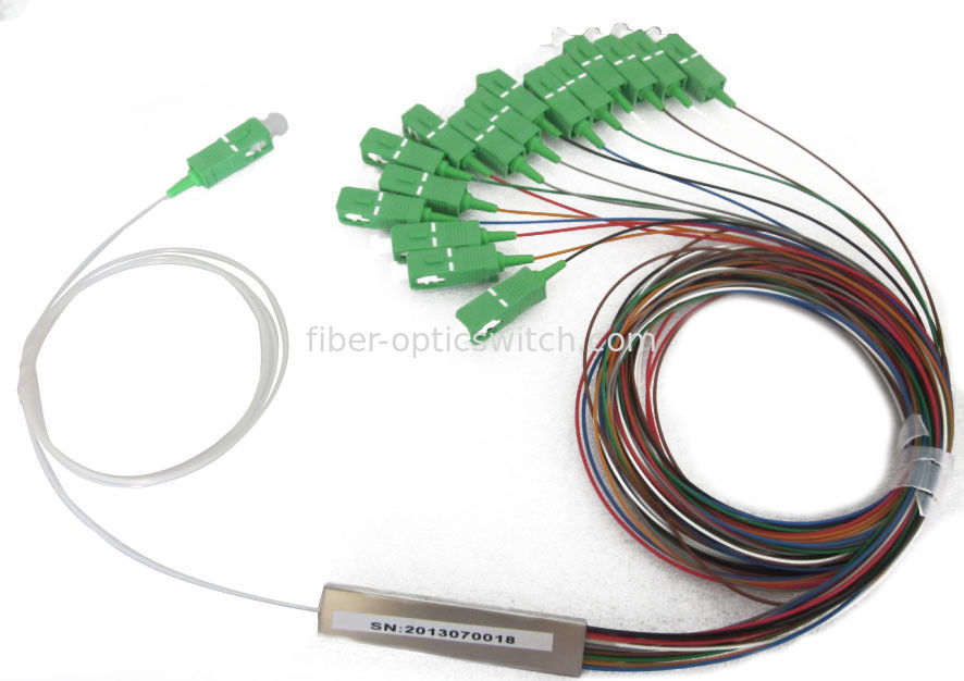 Plastic ABS Box Fiber Optic Splitter 1X6 SC/APC For Telecommunicatioin System