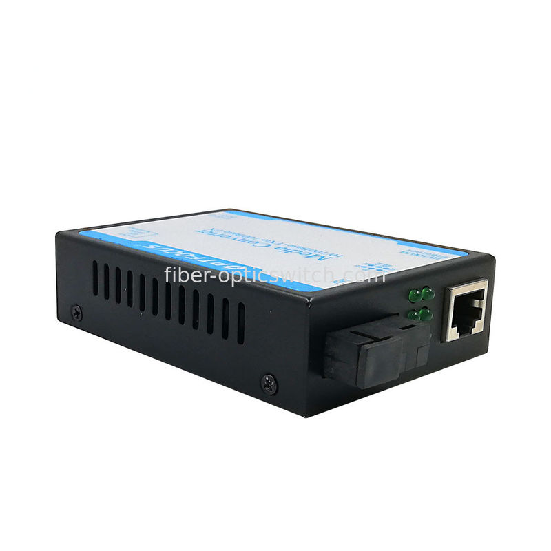 10/100mbps 20km Fiber Optic Ethernet Converter 2.5W Metal Desktop