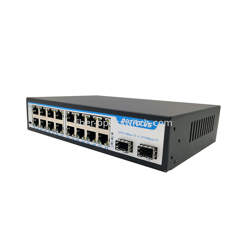 FTTH Ethernet Network Switch 480 Gbps Switching Capacity 16 Ports 2 Slot POE Switch