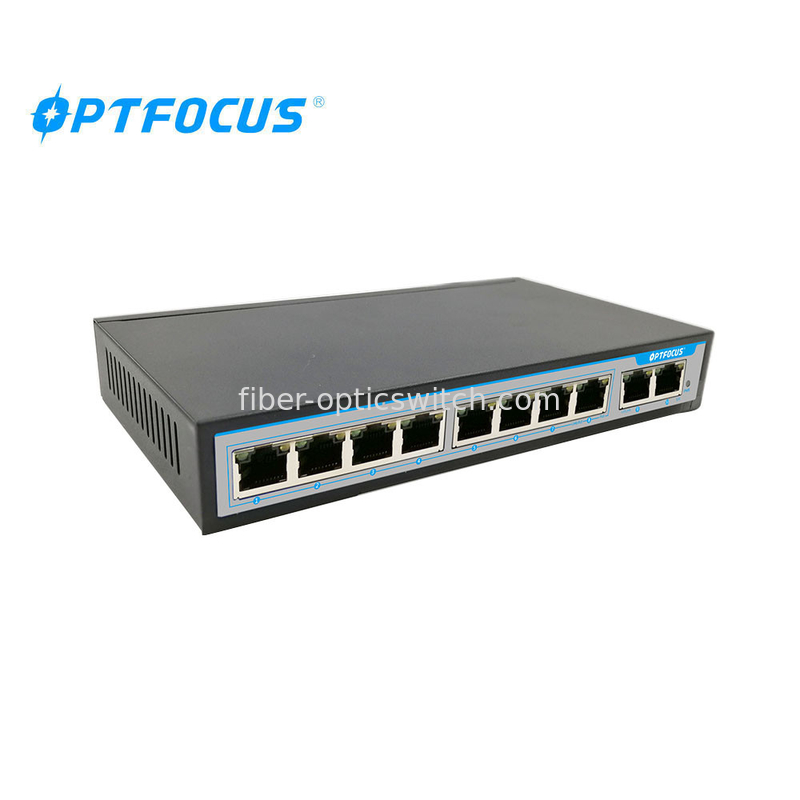 Custom Logo OEM ODM 10 Ports PoE Network Switch Date Rate 10/100/1000M For FTTH