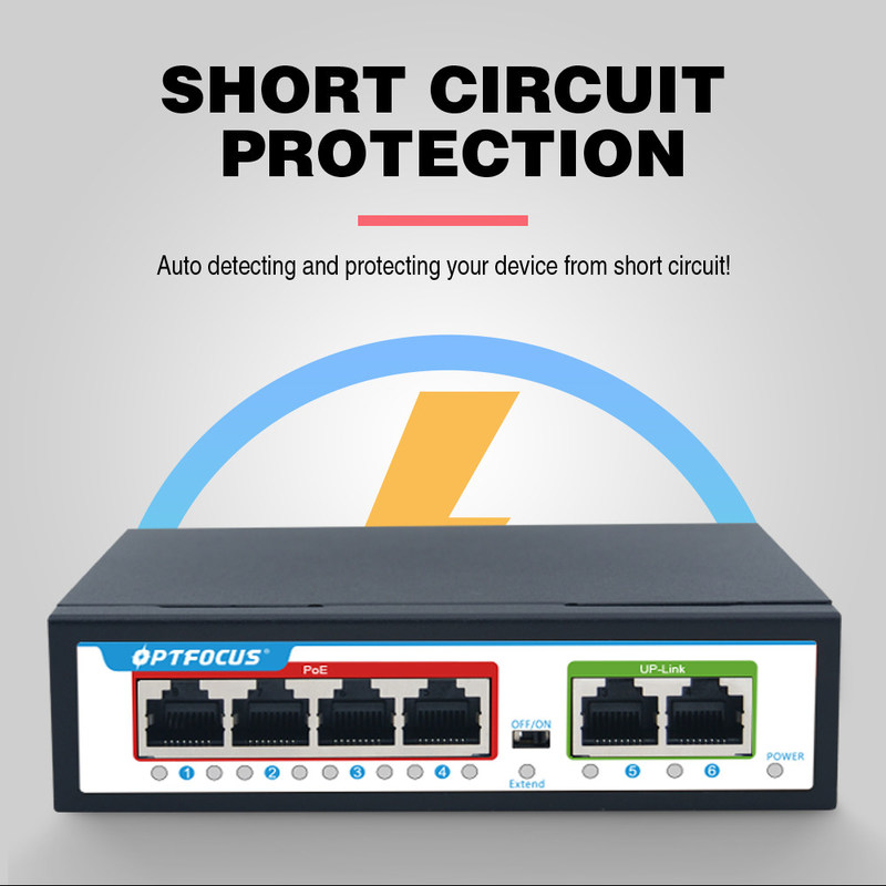 Factory OEM/ODM 4 Port Poe Switch 10/100/mbps 4*10/100Mbps POE Port+2* ...