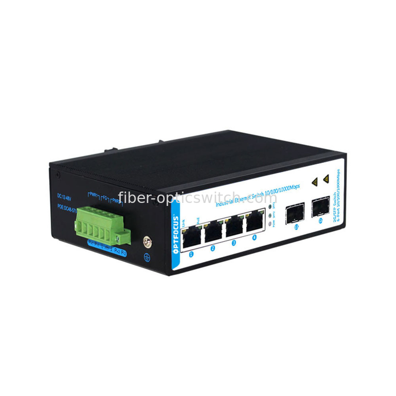 4 Ports Managed Network Switch Industrial Ethernet Switch 2 Gigabit SFP Ports POE Switch