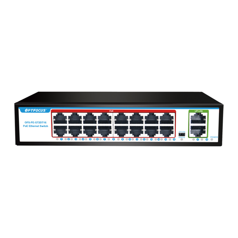 OEM/ODM POE 16 Port Fiber Switch 20km 2*10/100/1000mbps UP-Link Port