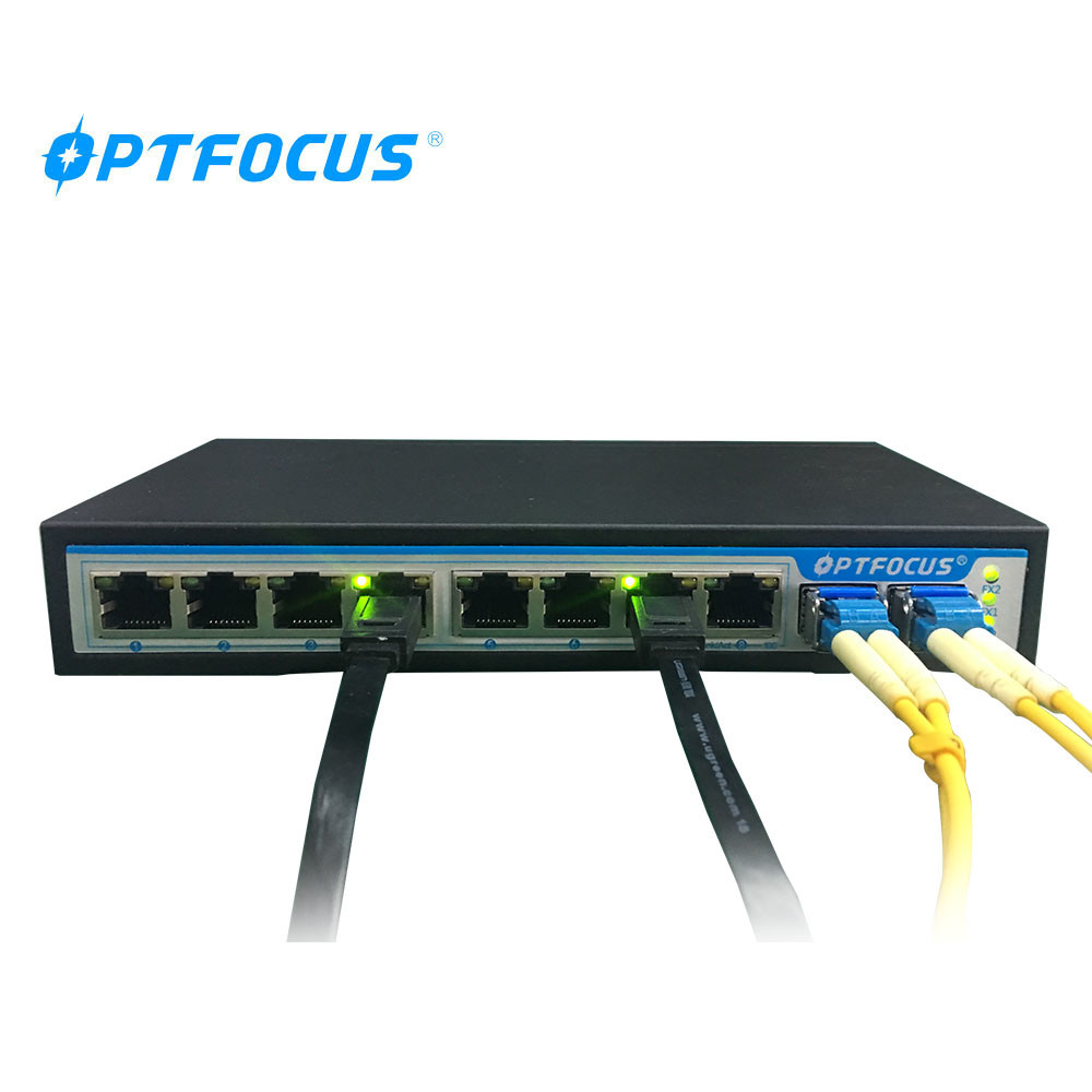 Durable Fiber Switch 8 Port Gigabit For Monitoring Power