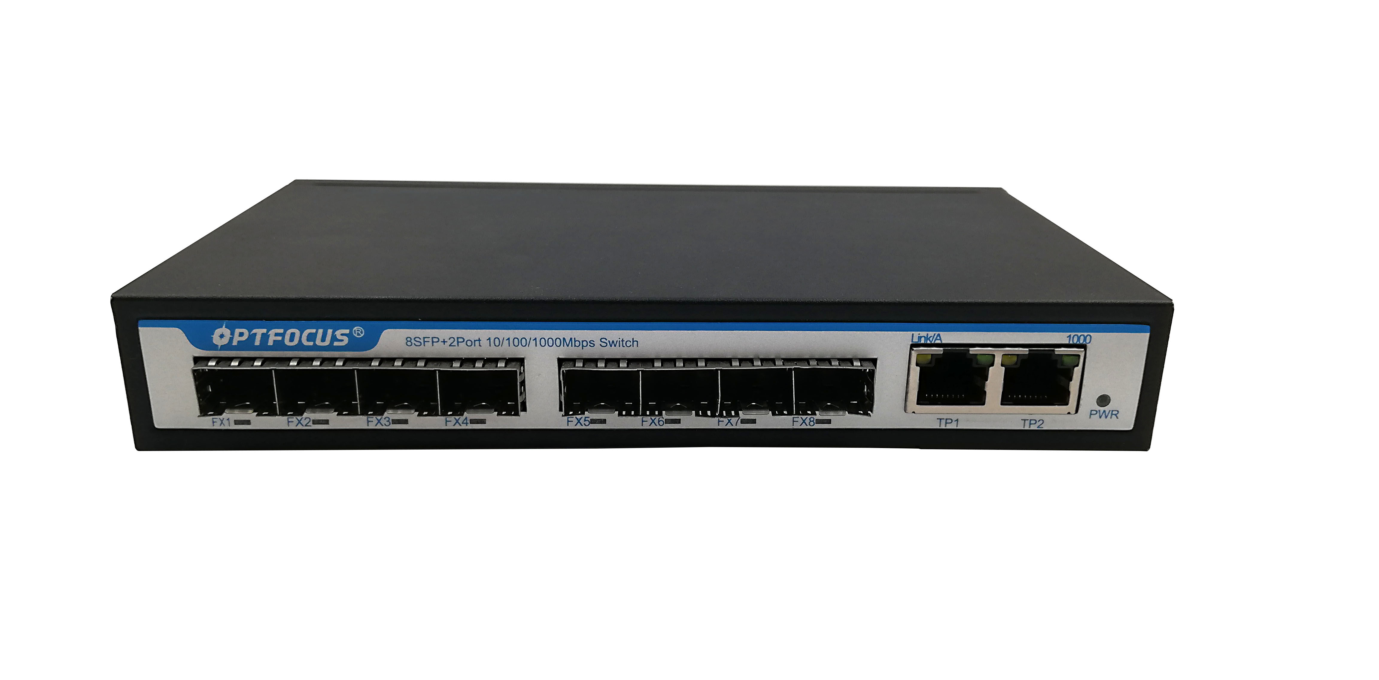 High Reliability Fiber Optic Switch 8 Port Gigabit SFP 10 / 100
